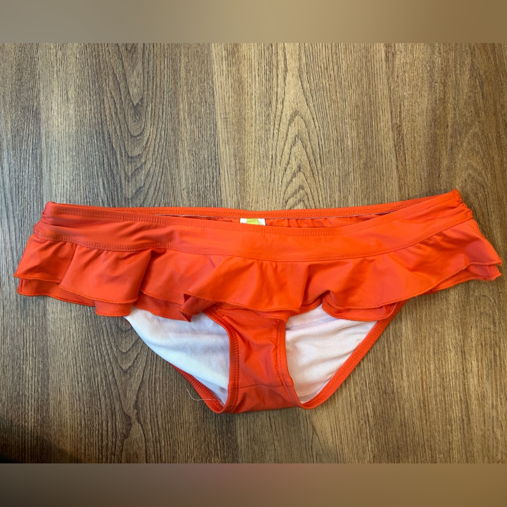 Gianni Bini Ruffled Orange Bikini Bottom